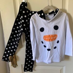 Kids' White Polka Dot Hoodie and Matching Leggins Set